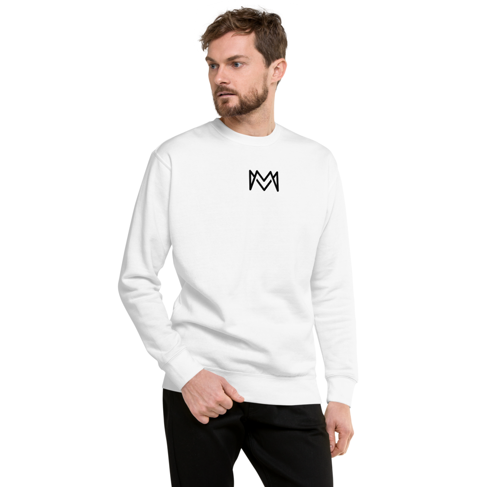 Mogul Merch Symbolic Long Sleeve Unisex Sweatshirt in White