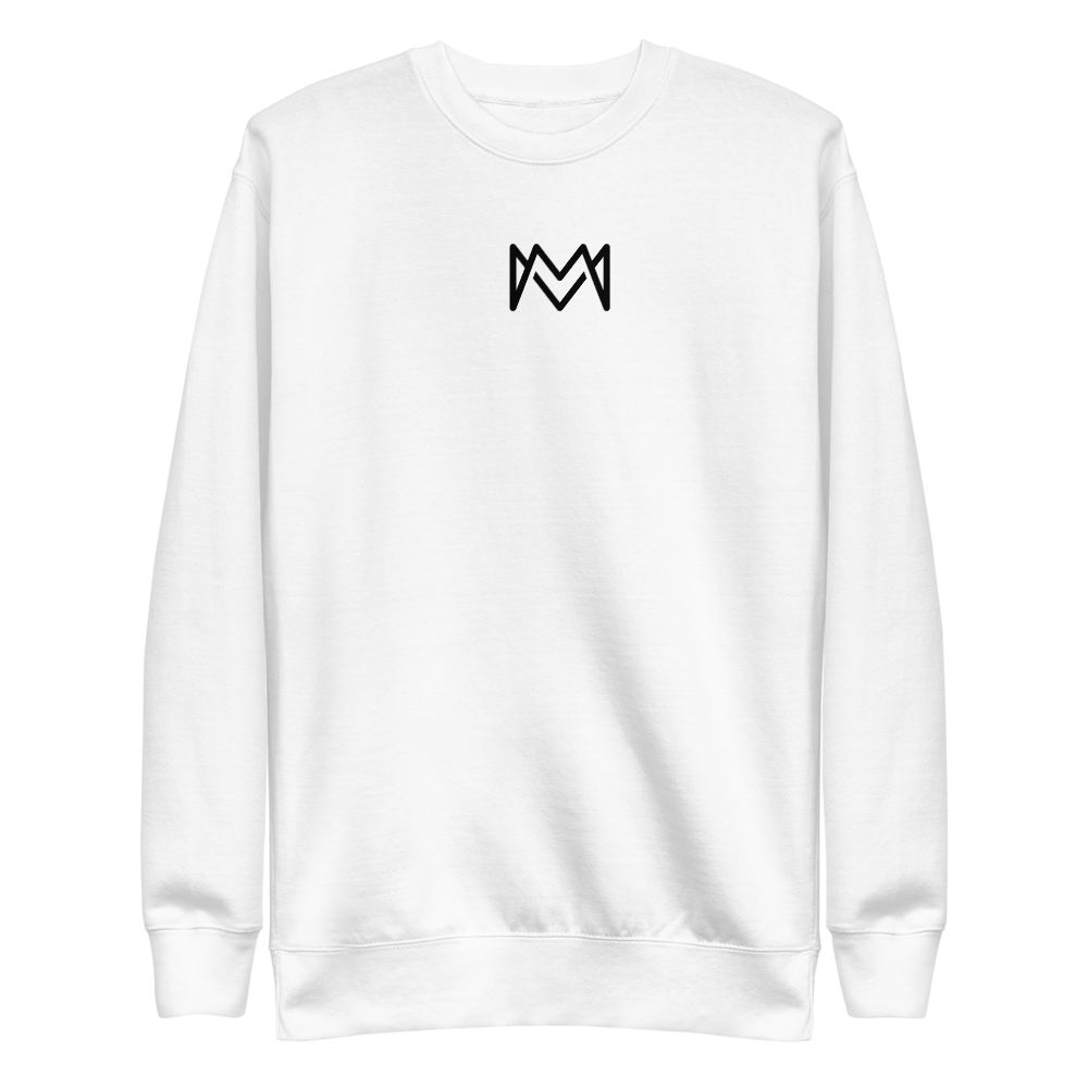 Mogul Merch Symbolic Long Sleeve Unisex Sweatshirt in White